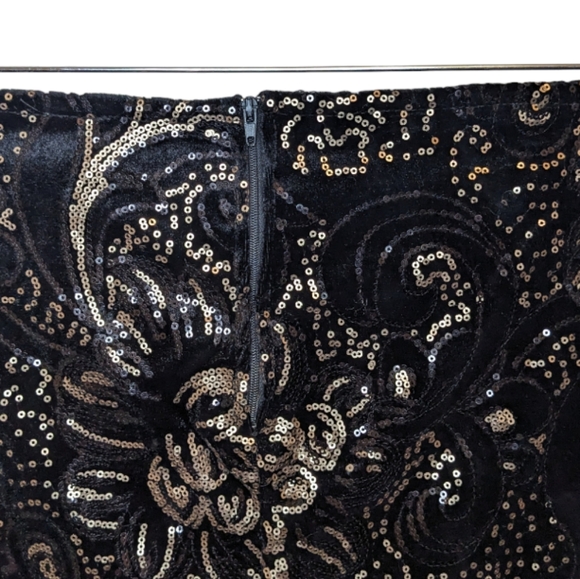 NWT Windsor Sequin Black & Gold Skirt L ✨ - Picture 9 of 11